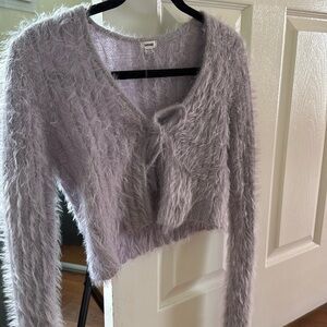 Garage Sweater lavender purple fuzzy
